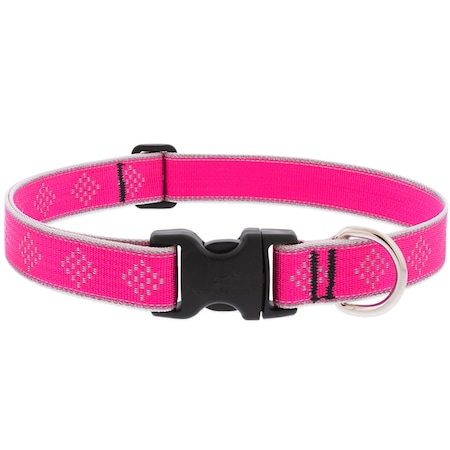Lupinepet Reflective Pink Diamond Nylon Dog Adjustable Collar 48252