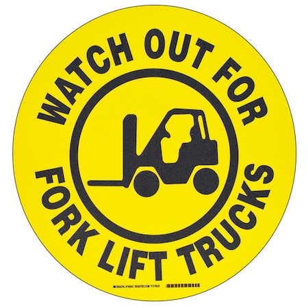 Brady Floor Safety Sign, 17in Dia x 0.011in D, Polyester 104501