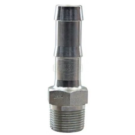 Dixon King Hex Nipple, 3/8-18 x 3/8 in Nominal, MNPT x Hose, Steel, Plated, Domestic KHN332