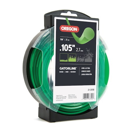 Oregon Gatorline Trimmer Line, 0.105in Round, 1/2 lb. Donut, 114ft 21-205B