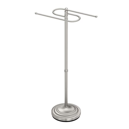 Gatco Floor S-Style Towel Stand, Satin Nickel 1506