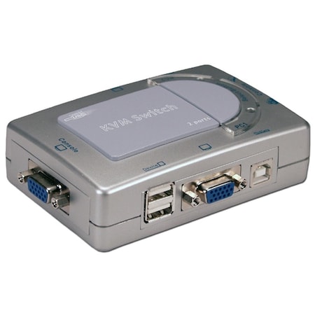 Plugit USB 2.0 2 Port KVM Compact Switch with Built-in 2Port Hub PL3744417