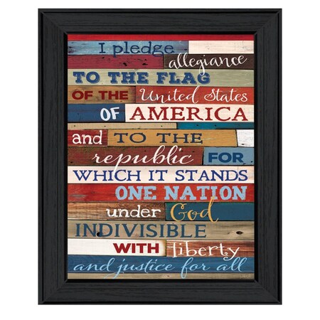 Homeroots Pledge of Allegiance 3 Black Framed Print Wall Art 405182