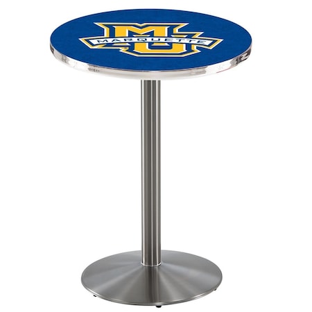 Holland Bar Stool Co 36" Stainless Steel Marquette Pub Table, 36" dia. Top L214S3636Mrqtte