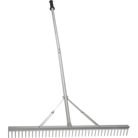 Pure Garden Landscape Rake 36 in Head Aluminum Metal Rake & Protective Gloves for Lawn Care 50-LG1461