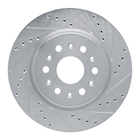 Dynamic Friction Co DFC Brake Rotor - Drilled and Slotted - Silver 631-48000R