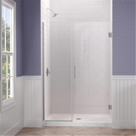 Dreamline Unidoor Plus 58 to 58-1/2 in. W x 72 in. H Hinged Shower Door- Chrome Finish Hardware SHDR-245807210-01