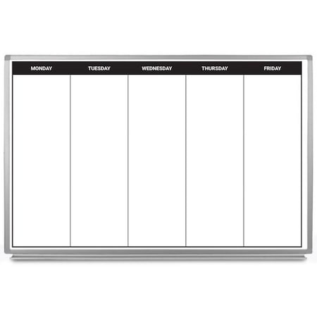 Creative Safety Supply Monday, Friday Week Calendar Dry-Erase Scheduling Whiteboard, 36in x 24in WB10018-36