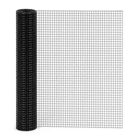 Wrightmaster 48 in. x 100 ft. 19-Gauge Animal-Safe Black Vinyl Coated Poultry Fencing, 1/2 Grid ZoroP503858
