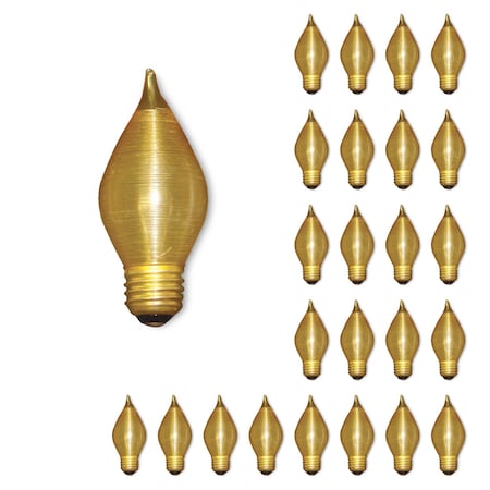 Bulbrite 25-Watt C15 E26 Incandescent Light Bulb Medium Base Spunlight Amber 2200k, 25PK 861980