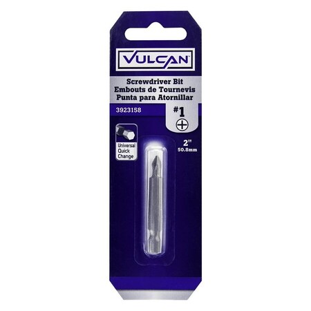 Vulcan 304811OR Screwdriver Bit, Hex Shank, S2 Chrome Molybdenum Steel PTA250530/304811O