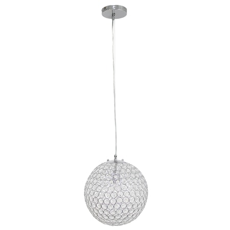 Homeroots Silver Sphere Crystal Ceiling Light With Silver Shades 652010