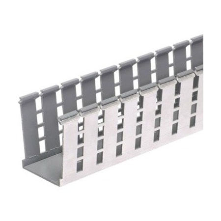 Panduit Wiring Duct, Wide Slot, 2" x 2" x 1', Gray, PK12 G2X2LG6EMI