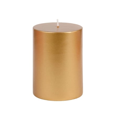 Vaser Designs 3 x 4 in. Pillar Candle, Metallic Bronze Gold VA2593544