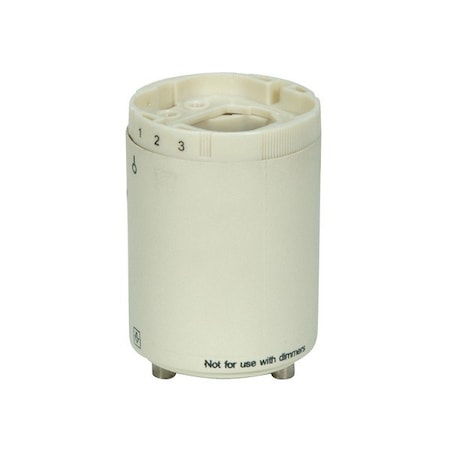 Satco Smooth Phenolic Self-Ballasted CFL Lampholder 277V 60Hz 0.30A 26W G24q-3 GX24q-3 2in H 1-1/2in Wdth 80/1854