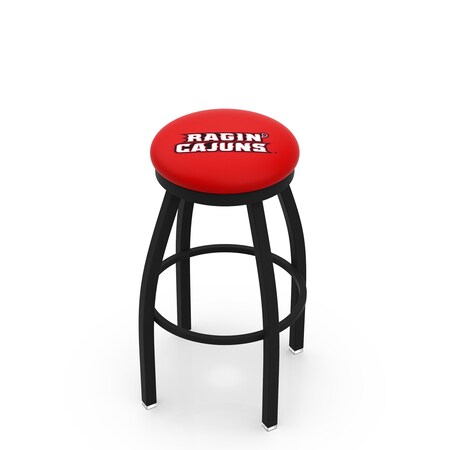 Holland Bar Stool Co 36" Blk Wrinkle Louisiana-Lafayette Swivel Bar Stool, Accent Ring L8B2B36LA-Laf