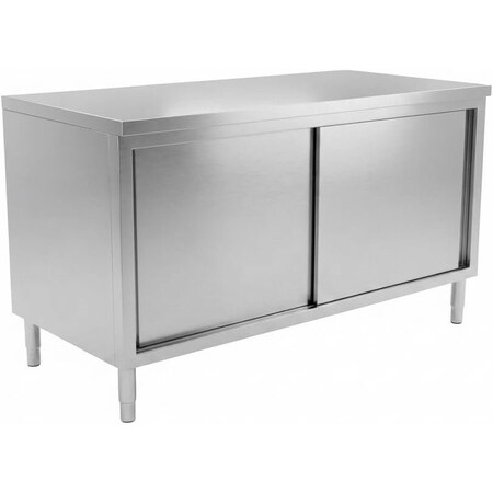 Amgood 24 in. x 60 in. x 35 in. Stainless Steel Enclosed Base Cabinet with Sliding Doors AMG CABINET EDC-2460-Z