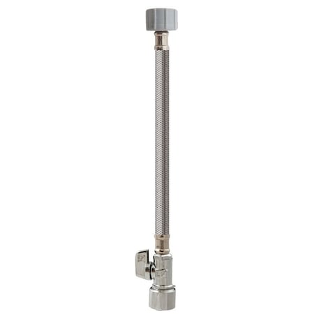 Plumb Pak Quick Lock Valve, 58 in Connection, Compression, 125 psi Pressure, Stainless Steel Body 2068PCPOLFC12K
