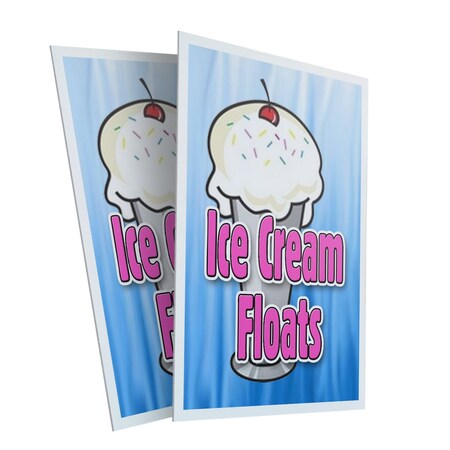 Signmission Ice Cream Floats, Plastic Signs Only 24 Inch x 36 Inch, Corrugated Plastic, 2PK CSB-2436-2PACK-Ice Cream Floats
