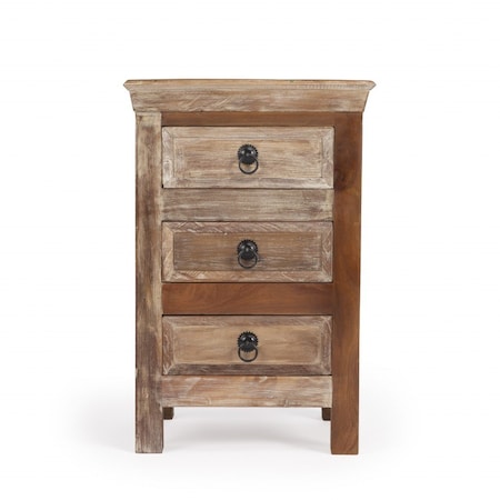Homeroots 16" Modern Rustic Three Drawer Accent Chest 389701