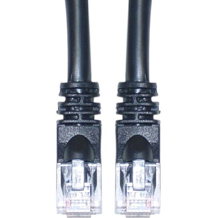 Cable Wholesale CableWholesale Cat6a Black Ethernet Patch Cable Snagless Molded Boot 500 MHz 1 foot 13X6-02201