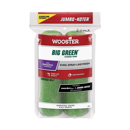 Wooster Roller Cover Foam 2Pk 4.5In RR310-4 1/2 8550964