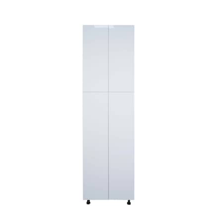 Cambridge Radiance 24 in. W x 24 in. D x 90 in. H Ready to Assemble Slab Pantry Kitchen Cabinet in White Gloss SA-TP2490-WG-KIT
