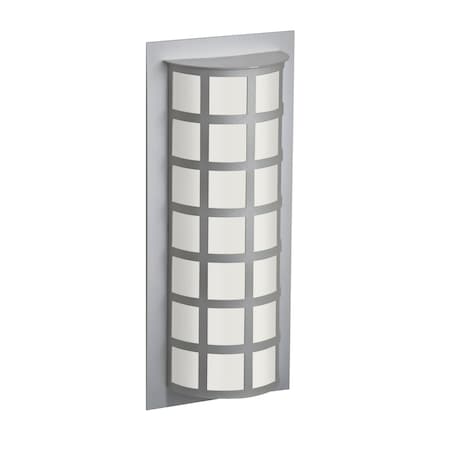Besa Lighting Scala 20 Outdoor Sconce, White Acrylic, Silver Finish, 2x60W Incandescent SCALA20-WA-SL