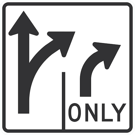Lyle R3-8R, Lane Control (Comb Up & Arrow) (Right Arrow) Only, 30x30, Diamond Grade, White G-15555-DG_30x30