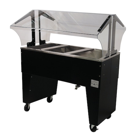 Advance Tabco Ice Cooled Portable Food Buffet Table 47-1/8 in.W x 35 in.D x 53 in.H double sided sneeze guard B3-CPU-B