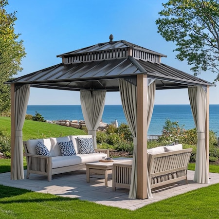 Sunjoy 12x10 Kingston Hardtop Rectangular Gazebo A10204360000