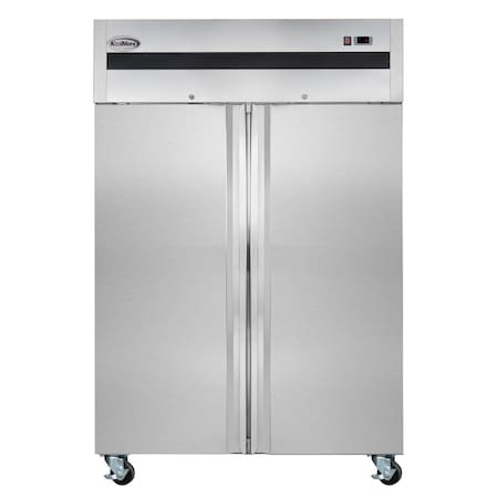 Koolmore 54 in. Two-Door Reach-In Freezer with Top-Mounted Compressor, 49 cu. ft. in Stainless-Steel KM-RIF-2D-SS-TM