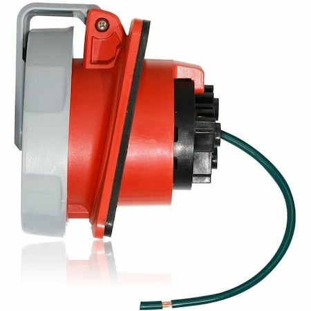 Leviton Pin & Sleeve Receptacle, 30 A, 480V AC, Three Phase, 3 Pole, IEC Grounding, Red, NEMA 3R, 4X, 6P, 12 430R7WLEV