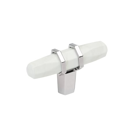Amerock Carrione 2-1/2 inch 64mm Length Marble White/Polished Chrome Cabinet Knob BP36647MW26