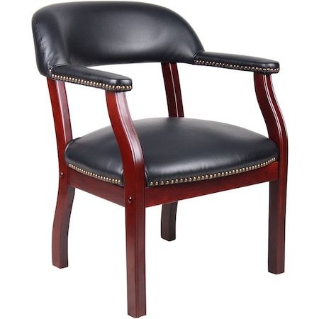Boss Guest Chair, Black Seat, Black Back, 24" W 26" L 31" H, Fixed Arms, Fabric Seat B9540-BK