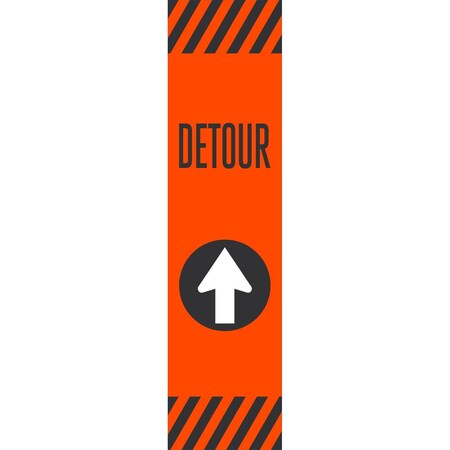 Lyle FlexPost "Detour" with Straight Ahead Arrow Decal Only, 7.5x29.5, Engineer Grade, Orange G-16965-ED_7.5x29.5