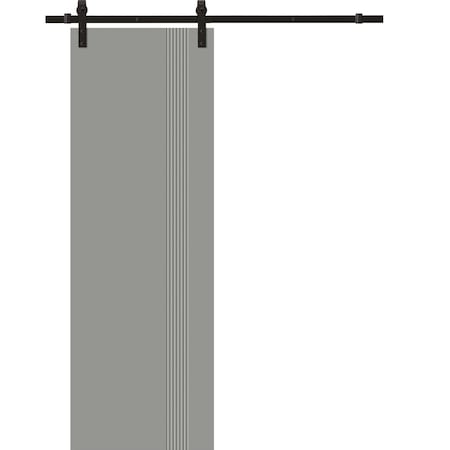 Sartodoors Modern Barn Door 28 x 80 inches, BASIC 0111 Dove Grey, 6.6FT Rail Track Heavy Hardware Set, Solid BASIC0111BD-B-MAG-28