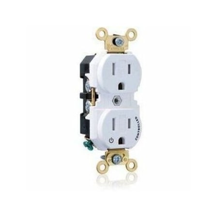 Leviton Extra Heavy Duty Controlled Duplex Receptacle 15 Amp, 125 Volt 5262-1PW