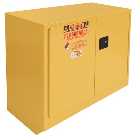 Securall Laboratory Storage Cabinet, 36 Gallon, 1 Shelves, 47 in W x 36 in H x 22 in D, White L136