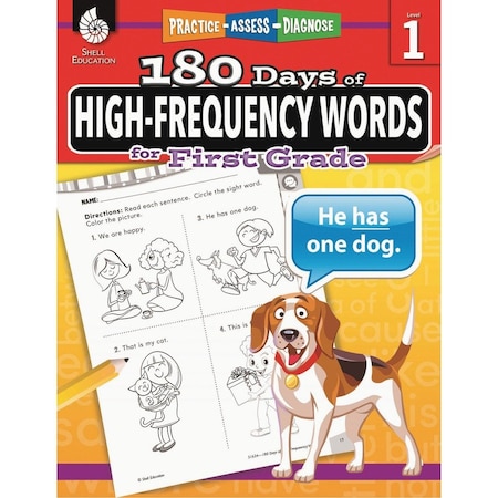Shell Education 180 Days of High-Frequency Words Book, Grade 1 51634