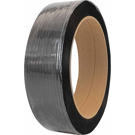 Encore Packaging Polypropylene Strapping Coil - Black, 1/2" x .020" x 7200', Embossed, 16" Core PPS12020-7200