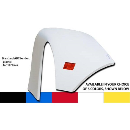 Five Star Mfg 663-240-WL ABC Ultraglass Fender - for 10 in. Left Tires - White FIV663-240-WL
