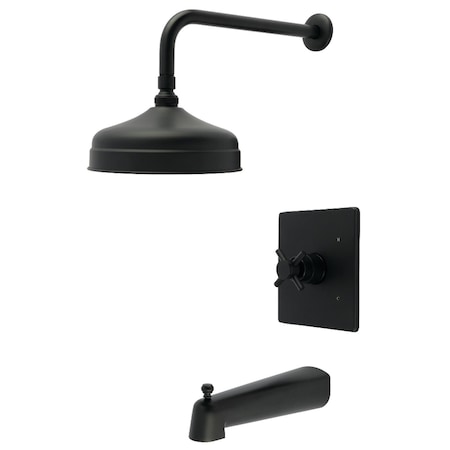Kingston Brass Single-Handle Pressure Balanced Tub and Shower Faucet, Matte Black KB6340DX