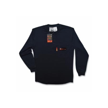 Comeaux Caps FR Treated Henley Shirts, 2X-Large, Navy 118-19252FR-2XL-NAV