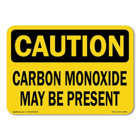 Signmission OSHA Sign, 3.5" Height, 5" Width, Decal, 3.5" H, 5" W, Landscape, PK10, Carbon Monoxide May Present OS-CL-D-35-L-19976-10PK