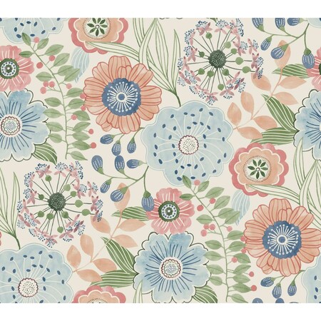 York Wallcoverings Artistic Bouquet Multicolor Wallpaper ZM2893