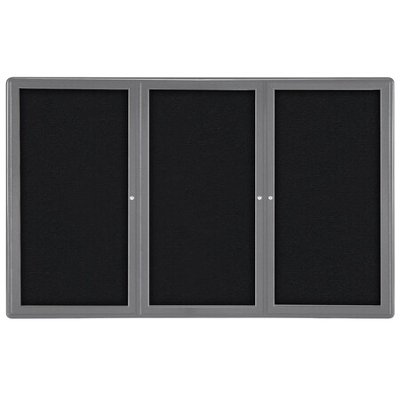 Ghent Enclosed Fabric Bulletin Board 48x72", 3 Door OVG5-F95
