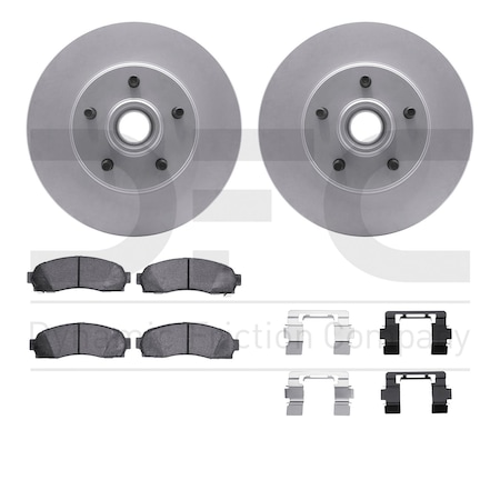 Dynamic Friction Co DFC GEOSPEC Coated Rotor- Heavy Duty Brake Pad includes Hardware 4412-54013