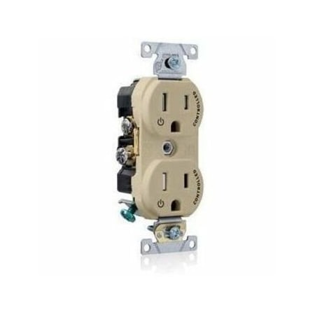 Leviton Dec Plus Dup 15A 125V TR 2Mrk-Ctrl Ivr TBR15-S2I