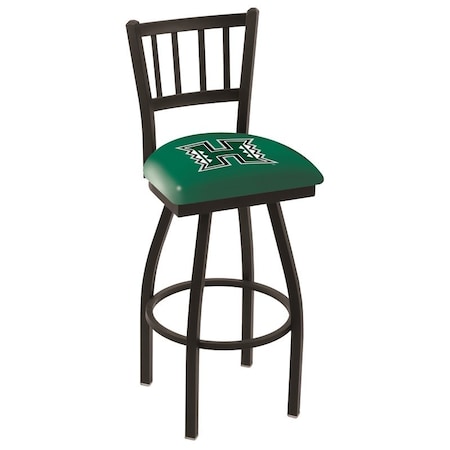 Holland Bar Stool Co 36" Blk Wrinkle Hawaii Swivel Bar Stool, Jailhouse Back L01836Hawaii